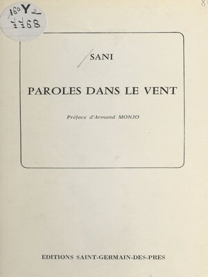 cover image of Paroles dans le vent